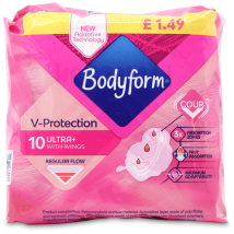 Bodyform V- Protection Ultra+ with Wings 10 Pack