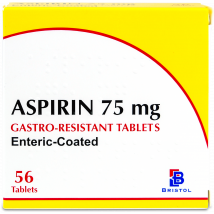 Bristol Aspirin 75mg Gastro-Resistant 56 Tablets