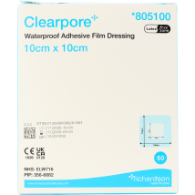 Clearpore Waterproof Adhesive Dressing 10x10cm 50 Pack