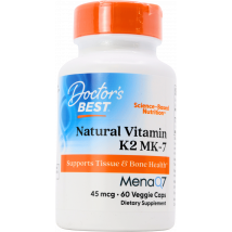 Doctor's Best Natural Vitamin K2 MK-7 with MenaQ7 100mcg 60 Veggie Caps