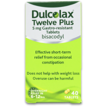 Dulcolax Twelve Plus 5mg Gastro-Resistant Bisacodyl 40 Tablets