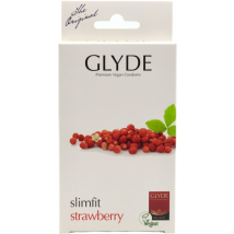Glyde Ultra Slimfit Strawberry Flavour Vegan Condoms 10 Pack