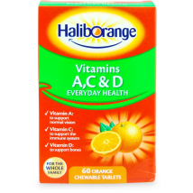 Haliborange Vitamins A, C & D Orange Chewable 60 Tablets