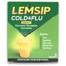 Lemsip Cold & Flu Lemon 5 Sachets