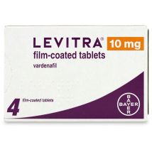 Levitra Vardenafil 10mg (PGD) 4 Tablets