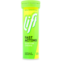 Lift Fast Acting Glucose Chews Tube Lemon & Lime 10 Pack