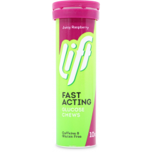 Lift Fast Acting Glucose Chews Tube Raspberry 10 Pack