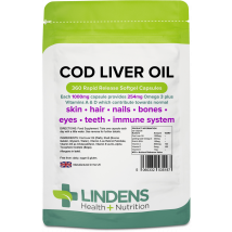 Lindens Health + Nutrition Cod Liver Oil 1000mg 360 Capsules