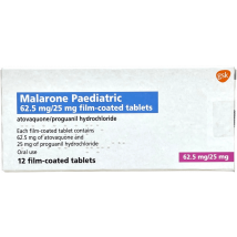 Malaria Prophylaxis - Malarone Paediatric 12 Tablets