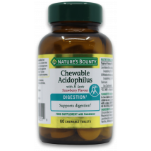 Nature's Bounty Acidophilus Strawberry 60 Chewable Tablets