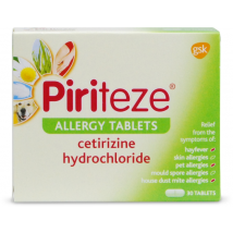 Piriteze Allergy Cetirizine 30 Tablets