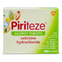 Piriteze Allergy Cetirizine 30 Tablets