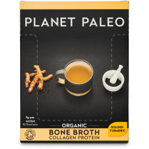 Planet Paleo Organic Bone Broth Collagen Protein Golden Turmeric 10 Sachets