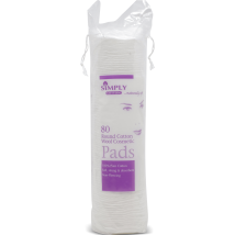 Simply Cotton Round Cotton Wool Cosmetic Pads 80 Pack