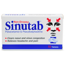 Sinutab Non Drowsy 15 Tablets