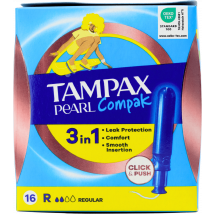 Tampax Pearl Compak Regular Applicator Tampons 16 Pack