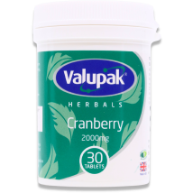 Valupak Cranberry 2000mg 30 Tablets