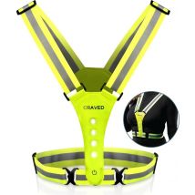 Craved  Hardloopvest LED  Oplaadbaar  Geel  Geel