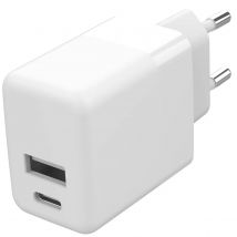 Accezz  Oplader USB-C en USB  20 Watt  Wit