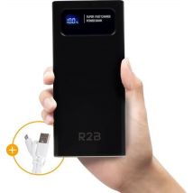 R2B  Powerbank 10000 mAh  LED Display  Zwart