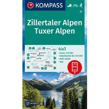 Kompass wandelkaart 37 Zillertaler Alpen, Tuxer Alpen