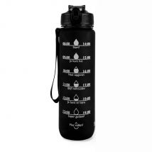 Supplife  Motivatie Waterfles  Zwart  1L  Zwart