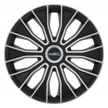 Wrc  Wieldoppen 15"  zwart/zilver 4 stuks  Zwart