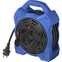 Proplus  kabelhaspel  15M  4 contacten  Blauw