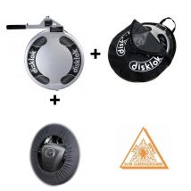 Disklok  S stuurslot met Draagtas + Stuurhoes  Zilver