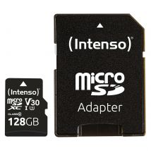 Intenso  micro SDXC kaart Prof.  128GB  Zwart
