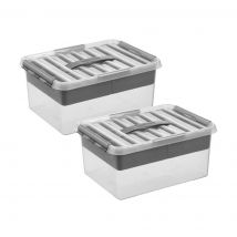 Sunware  Q-line  Opbergbox met inzet  15L  2-delig  Grijs