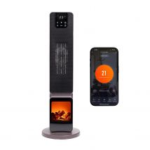 Qlt No Less  QLT Keramische Kachel met Vlam en App  Zwart