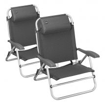 Campout  Strandstoel Comfort Beach  2 Stuks  Antraciet
