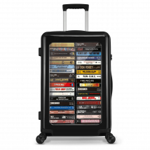 Stickercase   Reiskoffer  65cm  Zwart-Meerkleurig