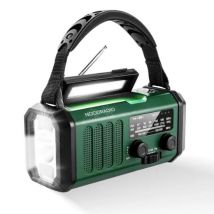 Noodradio  solar Opwindbaar  Groen