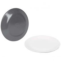 Bo-camp  Dinerbord Two-Tone Melamine 4 Stuks  Grijs