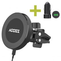 Accezz  Magsafe Telefoonhouder + Autolader  Vent  Zwart