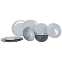 Gimex  Vivid Line Servies 12-Delig  Gray