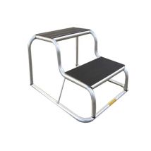 Milenco  opstap Aluminium Rubber Double  Zilver