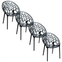 Garden Impressions Crystal 4st. zwarte Stoel   Zwart