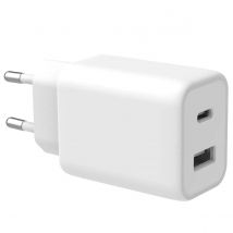Accezz  Wall Charger USB-C en USB  33 Watt  Wit