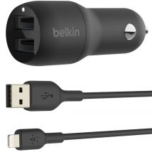Belkin  Autolader met Lightning kabel  Zwart