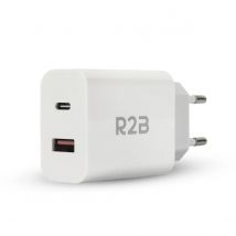 R2B  Krachtige 20W USB A & USB C Adapter Wit  Wit