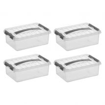 Sunware  Q-line  Opbergbox  4L  4-delig  Grijs