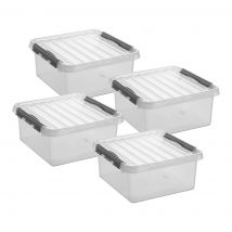 Sunware  Q-line  Opbergbox  18L transp.  4-delig  Gray