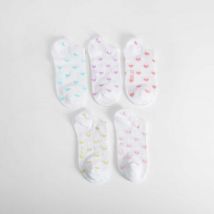 Pack 5x calcetines invisibles corazones niña - Color: BLANCO