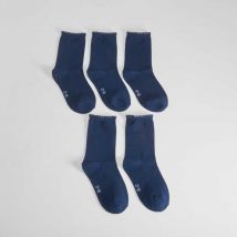 Pack 5x calcetines azul brillos puño niña - Color: AZUL