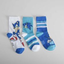 Pack de 3 pares de calcetines niño SONIC - Color: AZUL