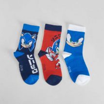 Pack 3x calcetines SONIC de niño azul - Color: AZUL CIELO