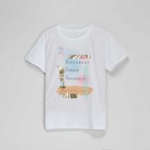 Camiseta corta blanca metalizado de mujer - Color: MULTICOLOR